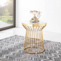 Modern Stainless Steel Gold Marble Coffee Table Side Table With Titanium Plating